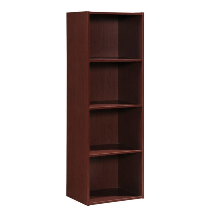 12 x 16 x 47 In 4 Shelf Bookcase Organizer, Mahogany Wood Finish (Open Box)