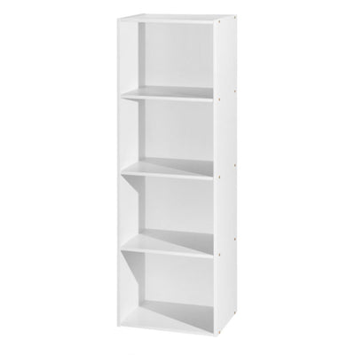 Hodedah 12 x 16 x 47 Inch 4 Shelf Bookcase and Office Organizer, White Finish