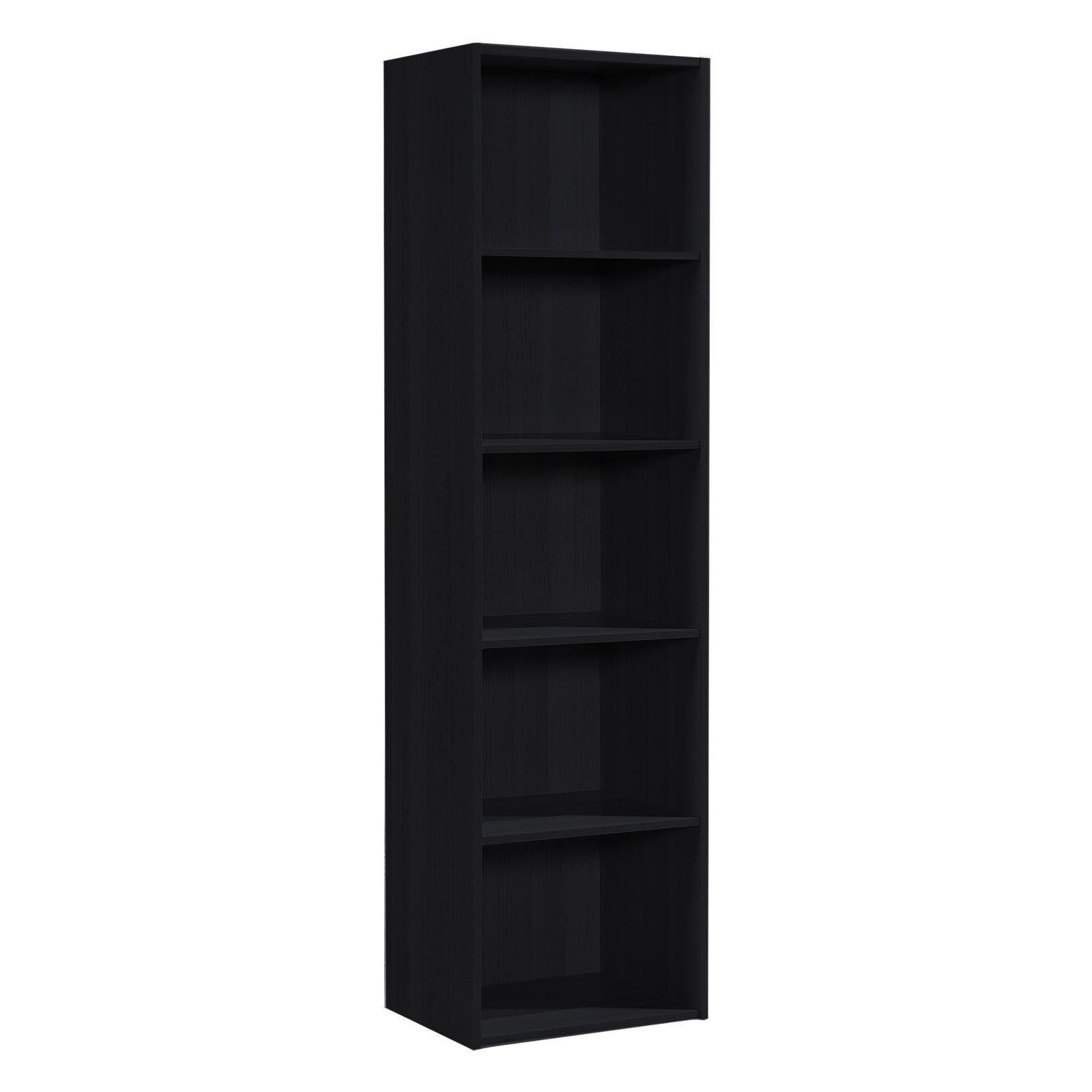 Hodedah 12 x 16 x 60 Inch 5 Shelf Bookcase and Office Organizer, Black Finish - VMInnovations