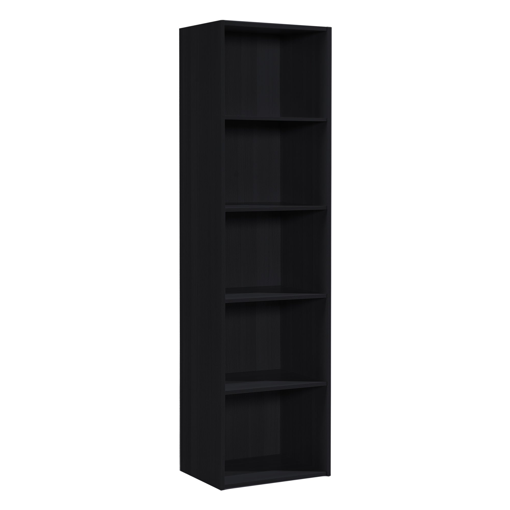 Import 12 x 16 x 60 In 5 Shelf Bookcase Organizer, Black Wood Finish(For Parts) - VMInnovations