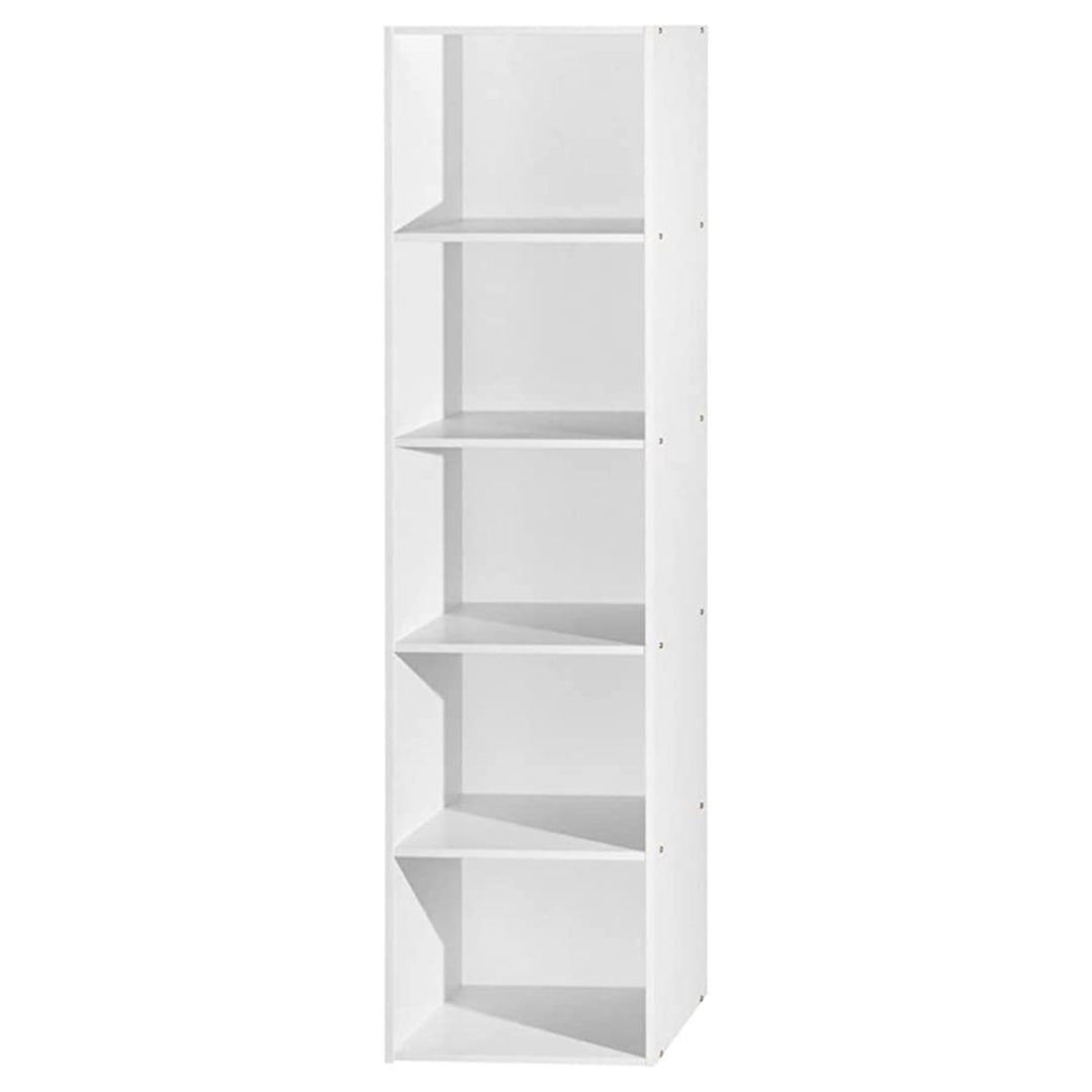 Hodedah 12 x 16 x 60 Inch 5 Shelf Bookcase and Office Organizer, White Finish