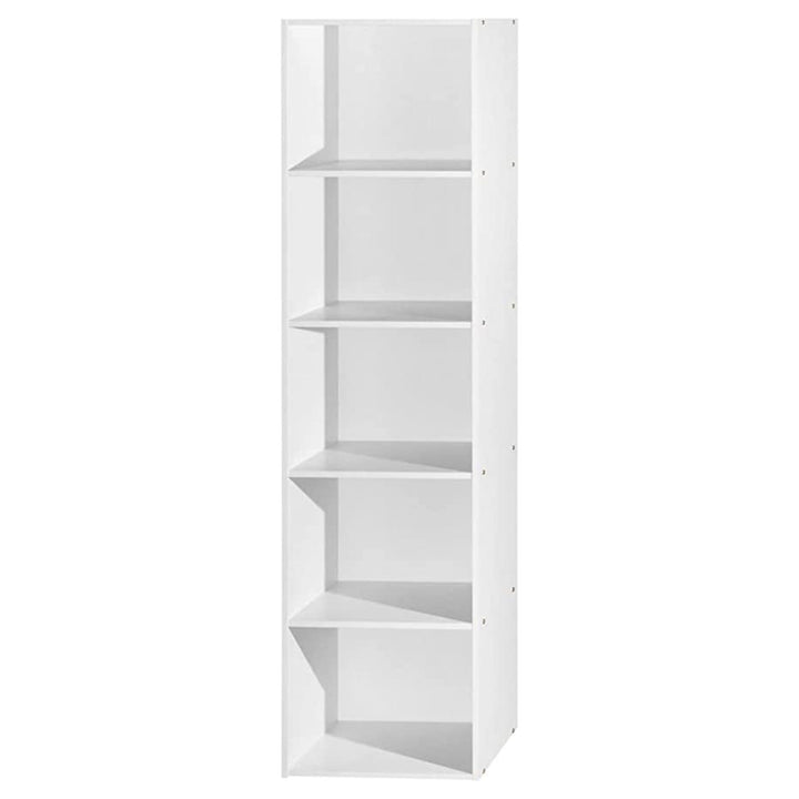 Hodedah 12 x 16 x 60" 5 Shelf Bookcase/Office Organizer, White Finish(For Parts)