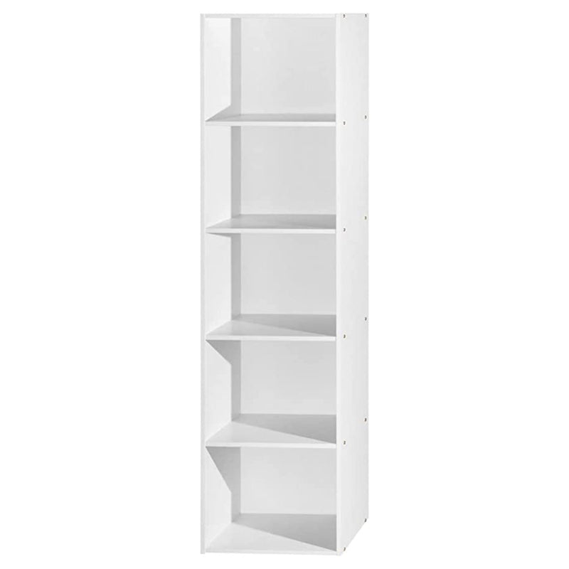 Hodedah 12 x 16 x 60 Inch 5 Shelf Bookcase and Office Organizer, White Finish