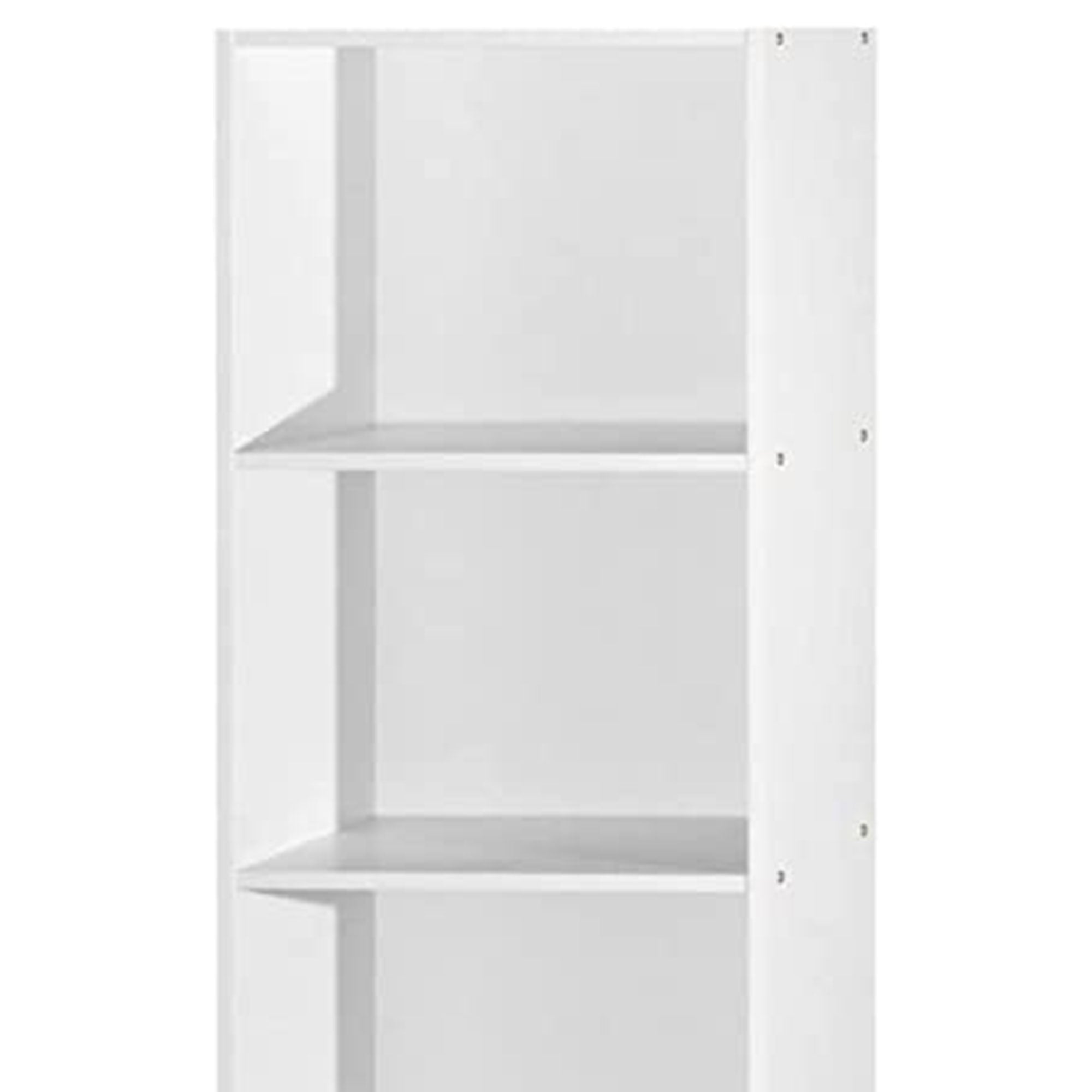 12 x 16 x 60 In 5 Shelf Bookcase Organizer, White Wood Finish (Used)