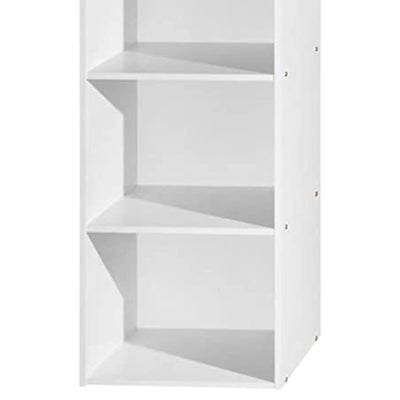 12 x 16 x 60 In 5 Shelf Bookcase Organizer, White Wood Finish (Used)