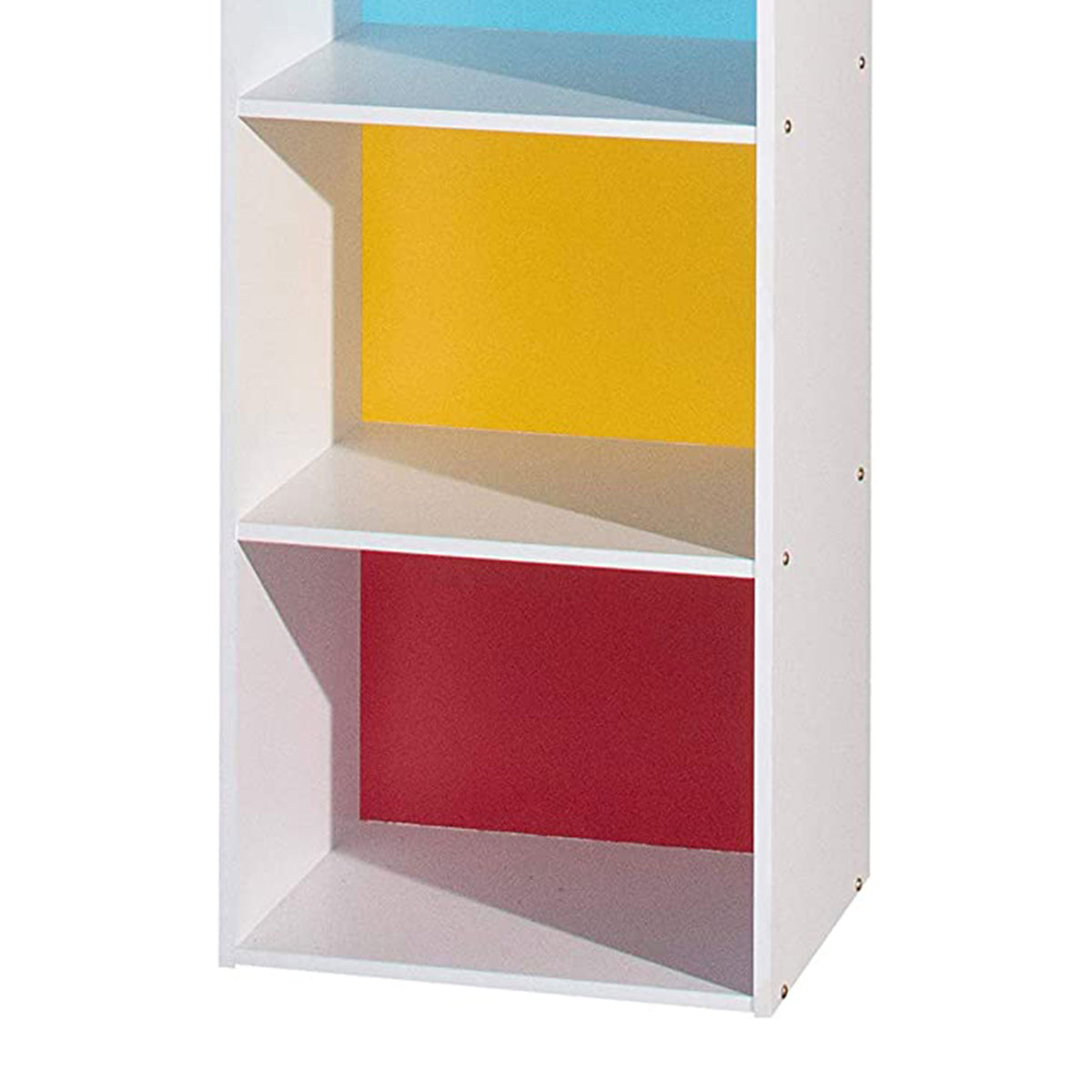 Hodedah Import 12 x 16 x 60 In 5 Shelf Bookcase Organizer, Rainbow Wood Finish