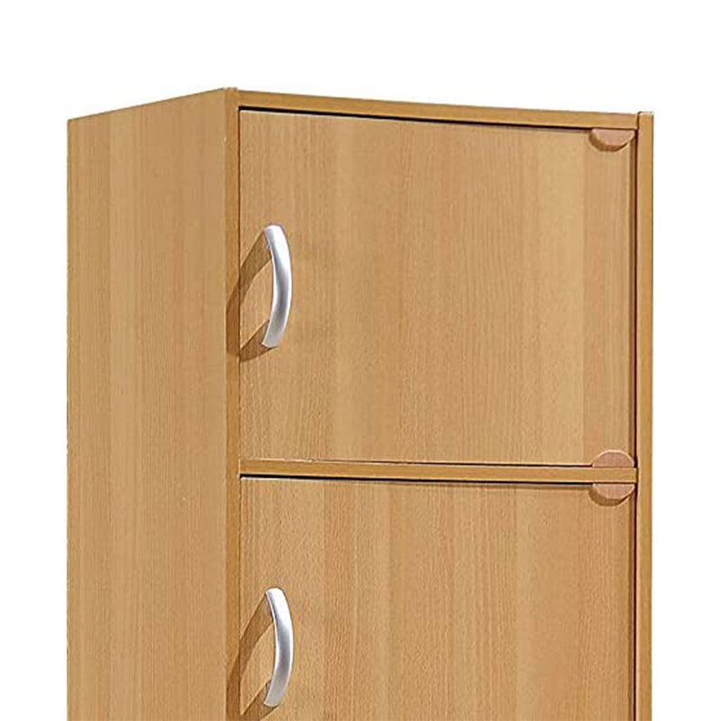 Hodedah 5 Shelf Home and Office Enclosed Organization Storage Cabinet, Beech