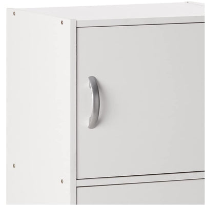 Hodedah 5 Shelf Home and Office Organization Storage Cabinet, White (For Parts)