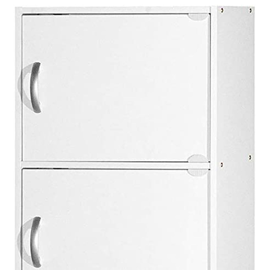 Hodedah 5 Shelf Home and Office Enclosed Organization Storage Cabinet, White