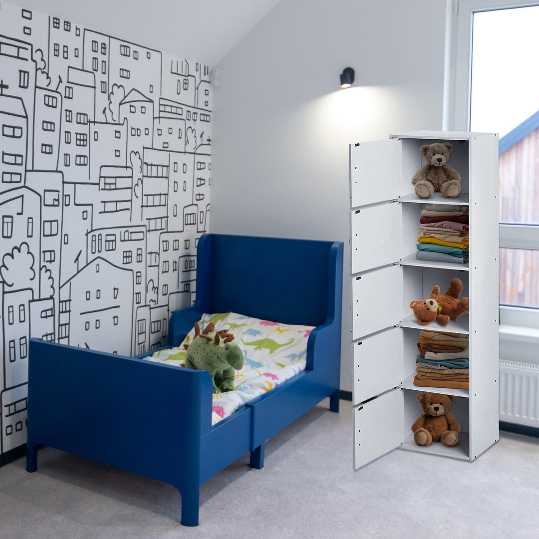 Hodedah 5 Shelf Home & Office Enclosed Storage Cabinet, White (Used) - VMInnovations