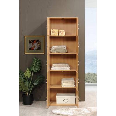 Hodedah 10 Door Enclosed Multipurpose Storage Cabinet for Home and Office, Beech - VMInnovations