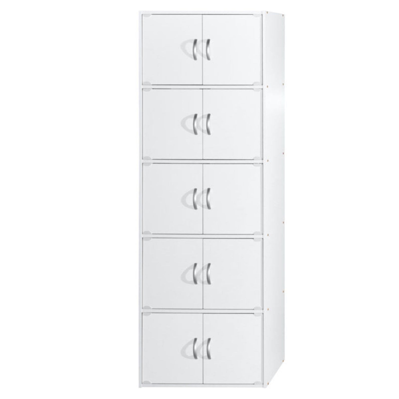 Hodedah 10 Door Enclosed Multipurpose Storage Cabinet for Home and Office, White - VMInnovations