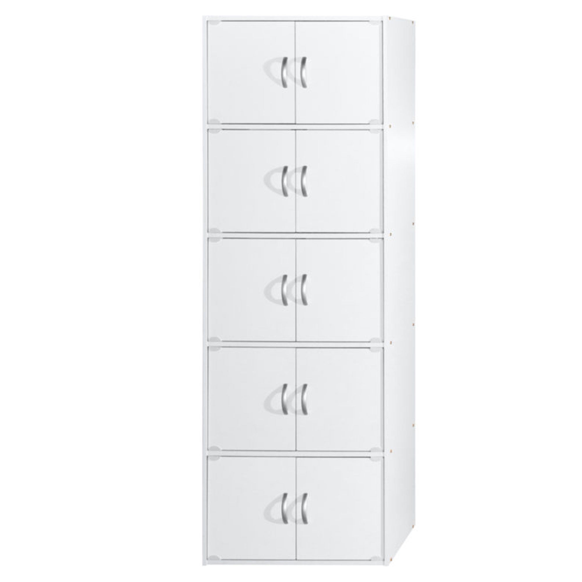 Hodedah 10 Door Enclosed Multipurpose Storage Cabinet, White (Open Box) - VMInnovations