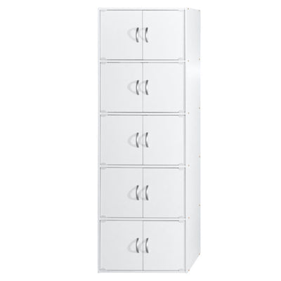 Hodedah 10 Door Enclosed Storage Cabinet for Home & Office, White (Used)
