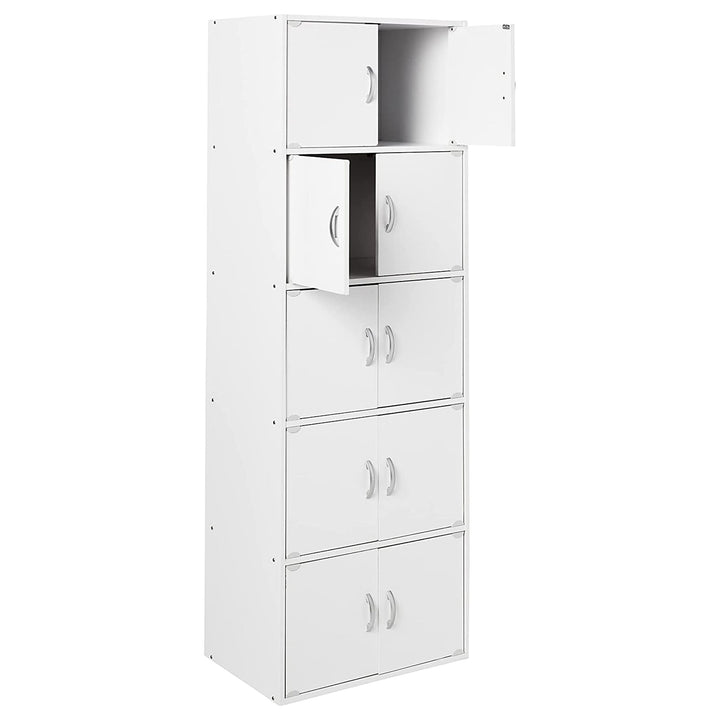 Hodedah 10 Door Enclosed Storage Cabinet for Home & Office, White (Used)