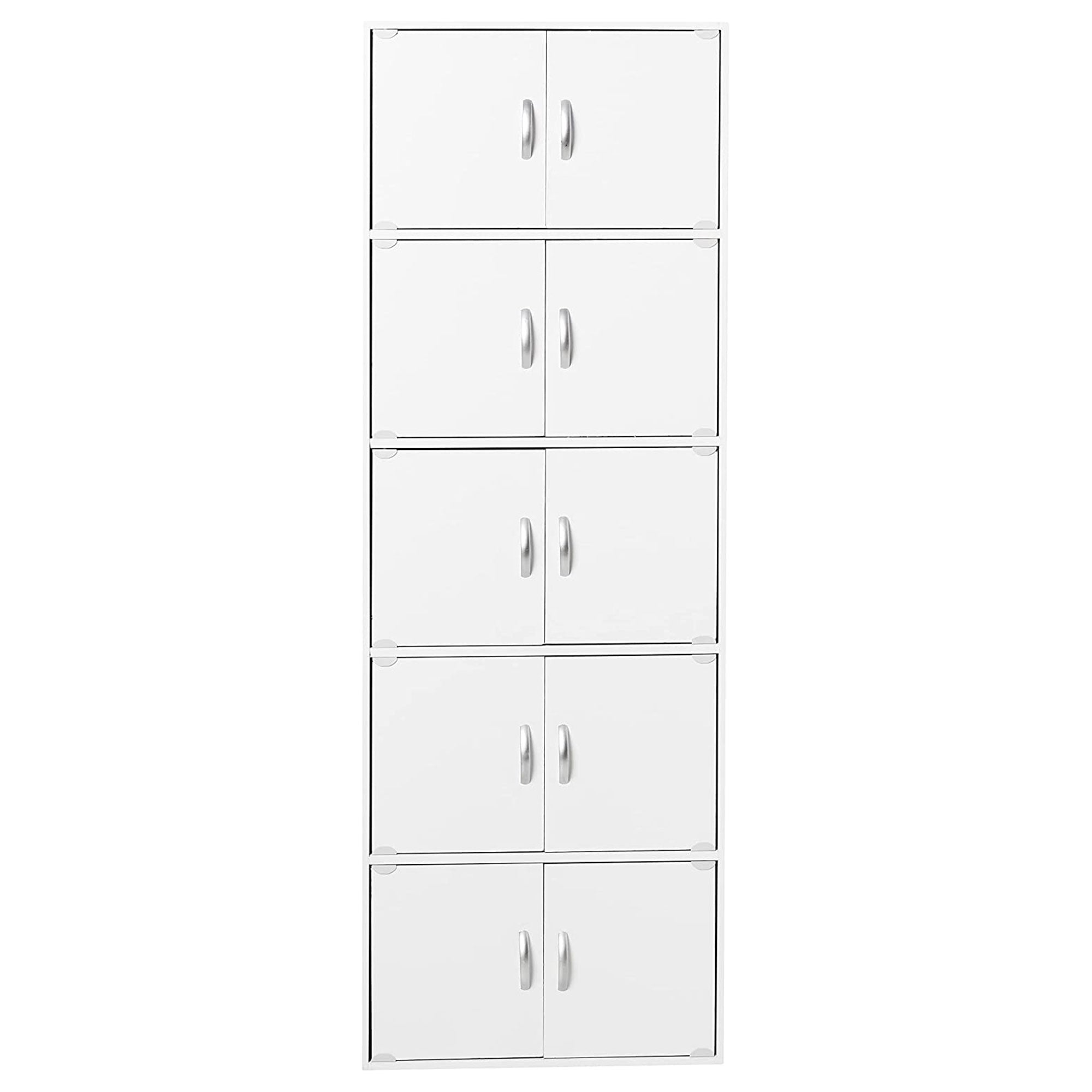 Hodedah 10 Door Enclosed Multipurpose Storage Cabinet for Home and Office, White - VMInnovations