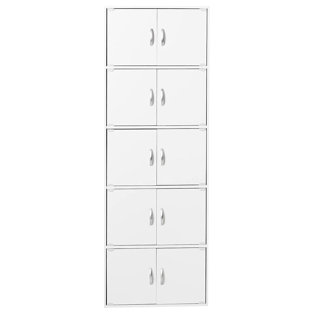 Hodedah 10 Door Enclosed Multipurpose Storage Cabinet, White (Open Box)