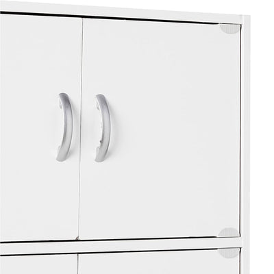 Hodedah 10 Door Enclosed Multipurpose Storage Cabinet, White (Open Box) - VMInnovations