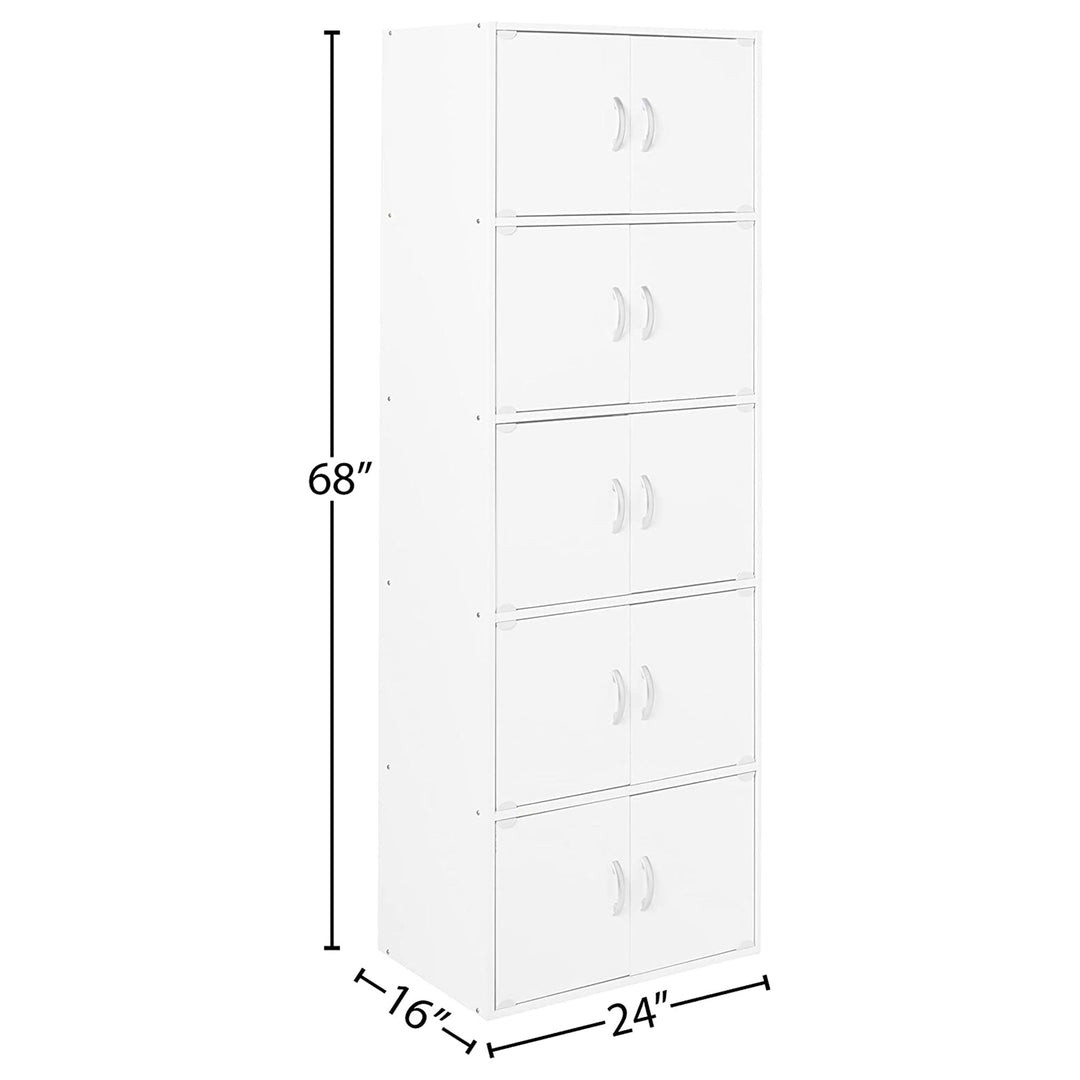 Hodedah 10 Door Enclosed Multipurpose Storage Cabinet, White (Open Box)