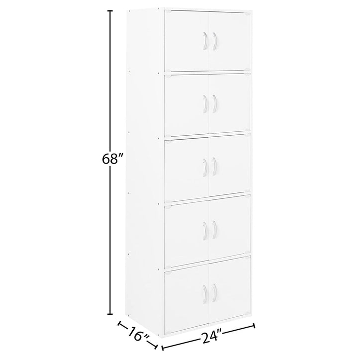 Hodedah 10 Door Enclosed Multipurpose Storage Cabinet, White (Open Box)