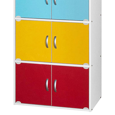 Hodedah 10 Door Enclosed Multipurpose Cabinet for Home/Office, Rainbow (Used)