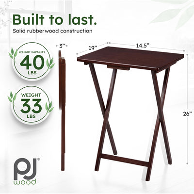 Folding TV Tray Tables w/ Compact Storage Rack, 5 Piece Set (Open Box) - VMInnovations