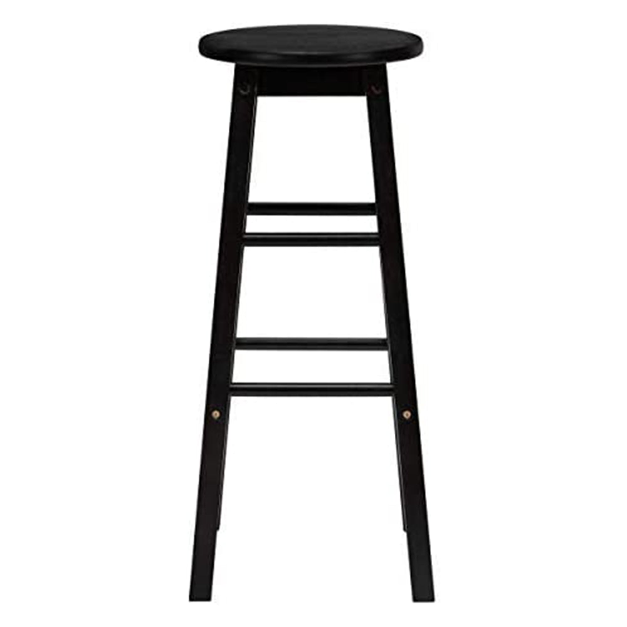 PJ Wood Classic Round-Seat 24' Kitchen & Counter Stools, Blk, Set of 2(Open Box) - VMInnovations