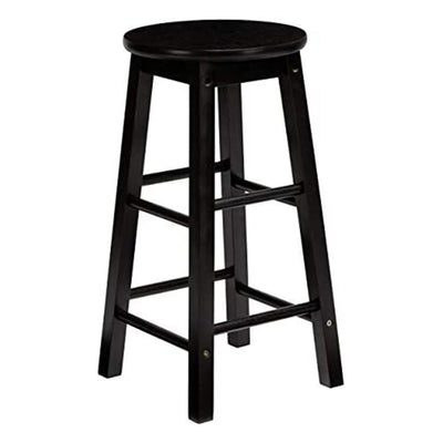 PJ Wood Round-Seat 29" Tall Kitchen Counter Stools, Blk,Set of 2(Open Box) - VMInnovations