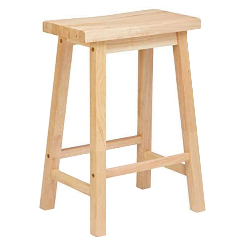 PJ Wood Classic Saddle-Seat 24" Kitchen,Table, & Counter Stool,Natural(Open Box)