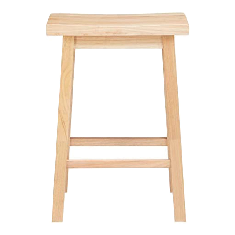 PJ Wood Classic Saddle-Seat 24 Inch Kitchen, Table, & Bar Counter Stool, Natural