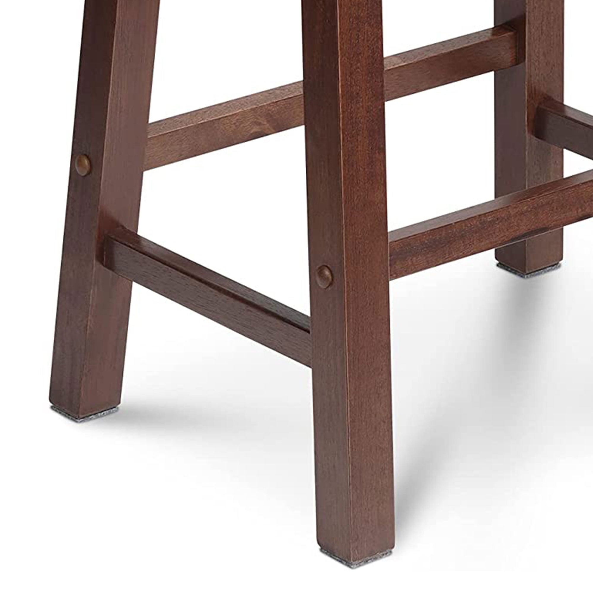 PJ Wood Saddle-Seat 24" Kitchen, Table, & Bar Counter Stool, Walnut (For Parts) - VMInnovations
