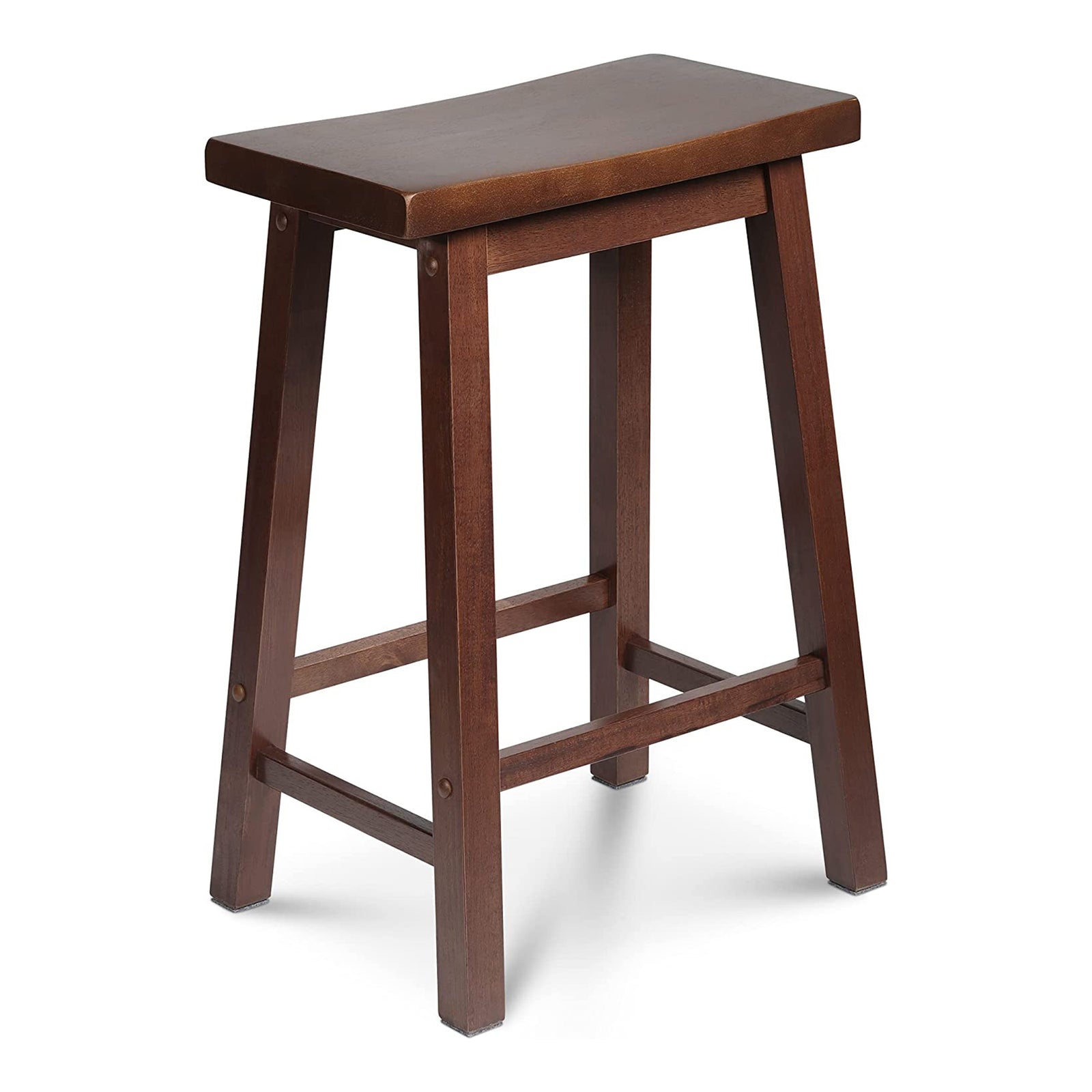 Classic Saddle-Seat 24 Inch Kitchen, Table, & Bar Counter Stool, (Open Box) - VMInnovations