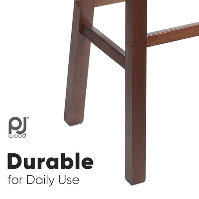 PJ Wood Saddle-Seat 24" Kitchen, Table, & Bar Counter Stool, Walnut (For Parts) - VMInnovations