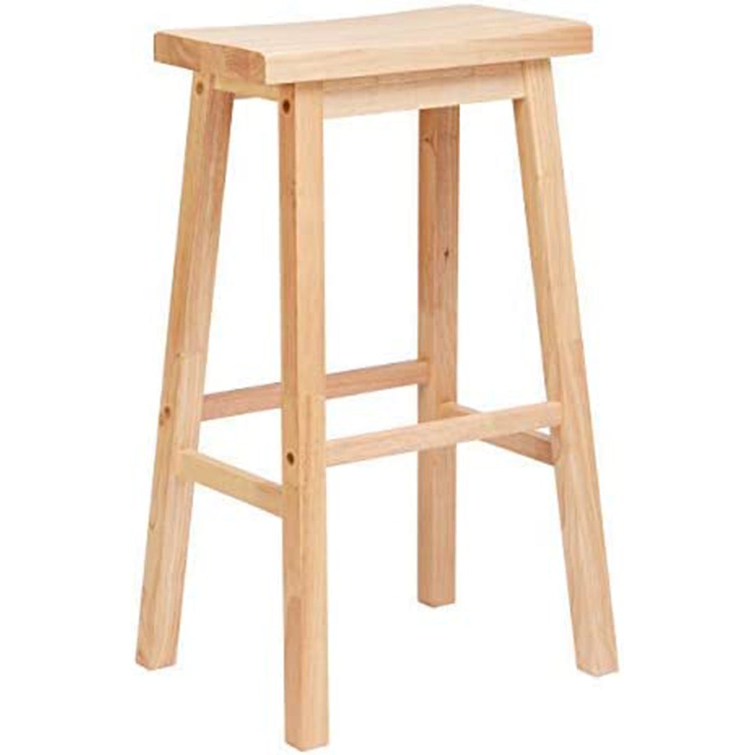 PJ Wood Classic Saddle-Seat 29 Inch Tall Kitchen Counter Stools, Natural (Used) - VMInnovations