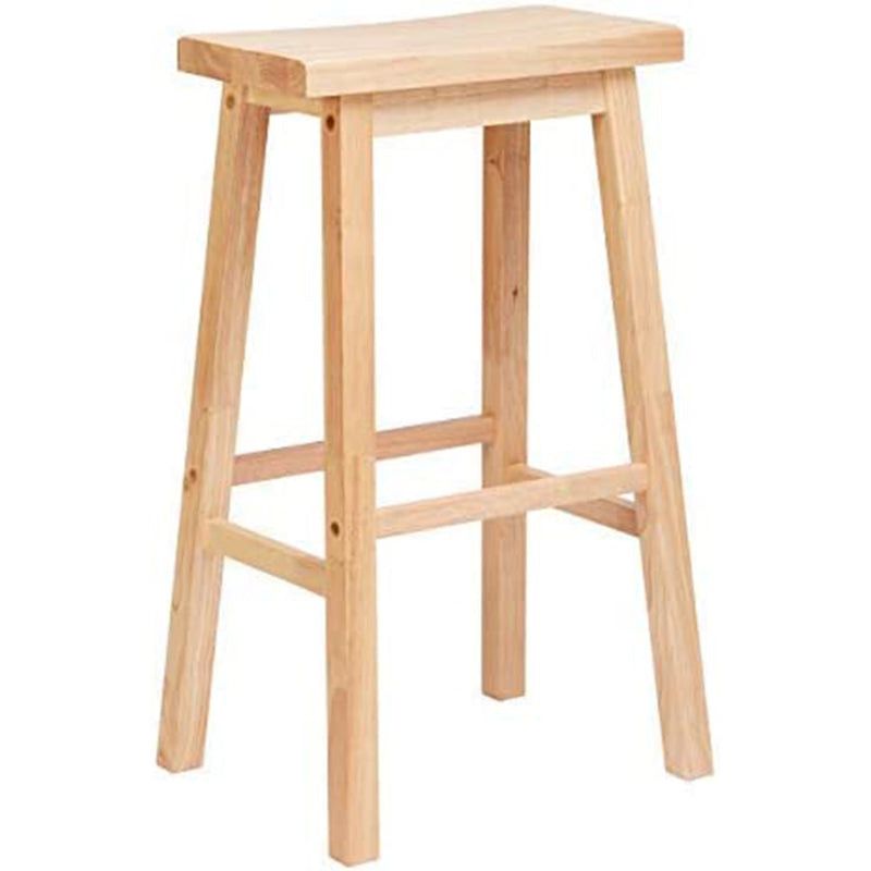 Classic Saddle-Seat 29 Inch Tall Kitchen Counter Stools, Natural (Open Box)