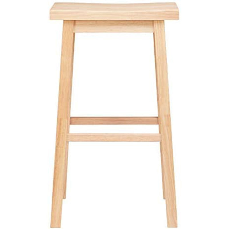 PJ Wood Classic Saddle-Seat 29 In Tall Kitchen Counter Stools, Natural(Open Box)