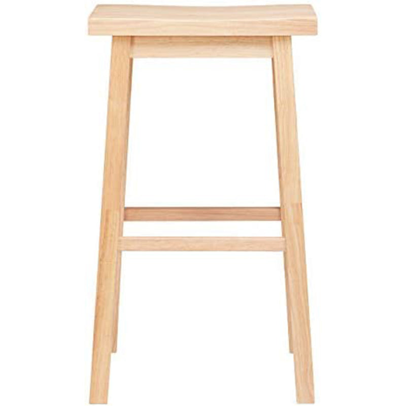 Classic Saddle-Seat 29 Inch Tall Kitchen Counter Stools, Natural (Open Box)