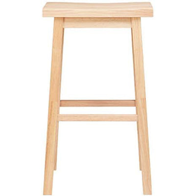 PJ Wood Classic Saddle-Seat 29" Tall Kitchen Counter Stools, Natural (Open Box)
