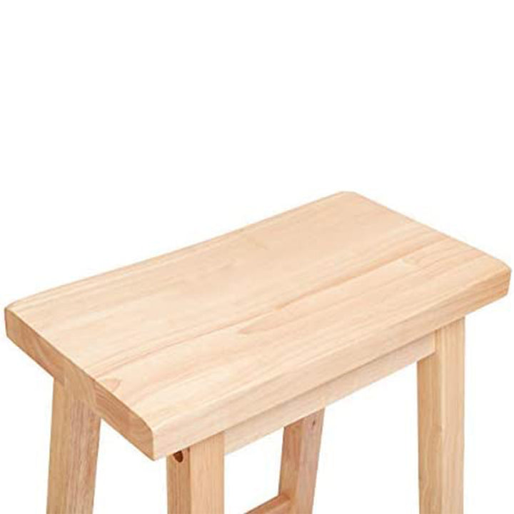 PJ Wood Classic Saddle-Seat 29" Tall Kitchen Counter Stools, Natural (Open Box)