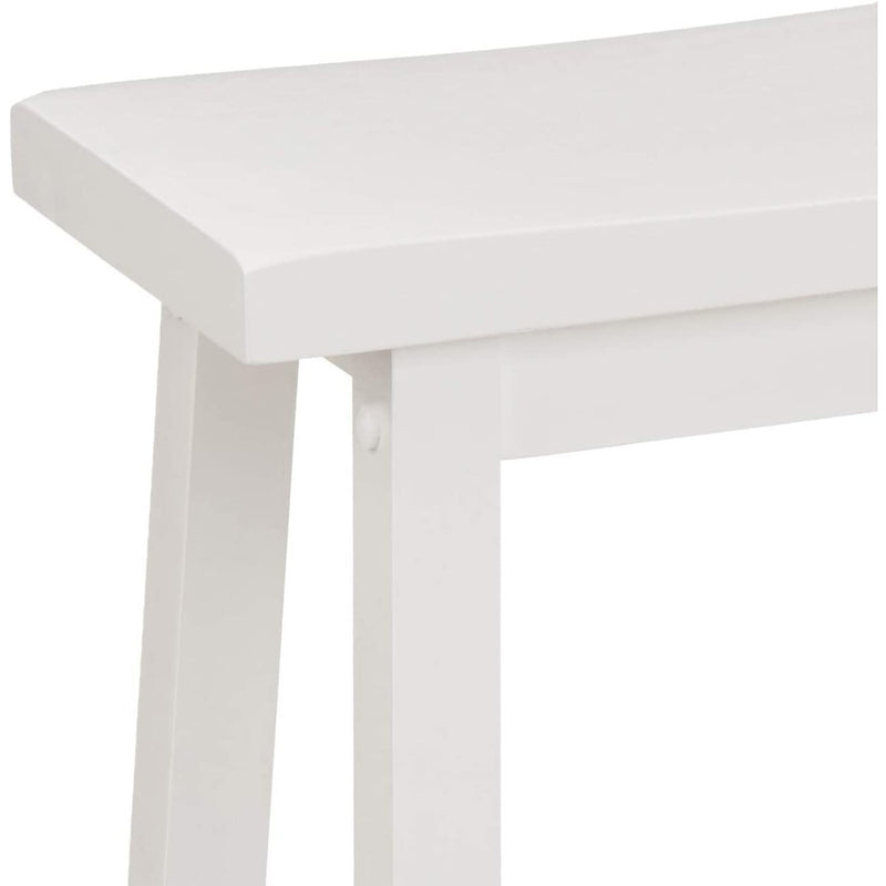 PJ Wood Classic Saddle-Seat 24" Tall Counter Stools, White, (Set of 2)(Open Box)