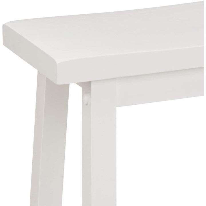 PJ Wood Classic Saddle-Seat 24" Tall Kitchen Stools, Wht, (Set of 2) (For Parts)