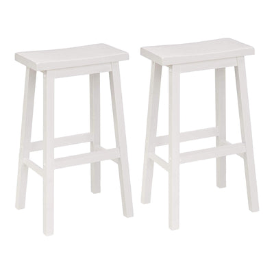 PJ Wood Saddle-Seat 29" Kitchen, Table & Bar Counter Stool, White,2pc(For Parts) - VMInnovations