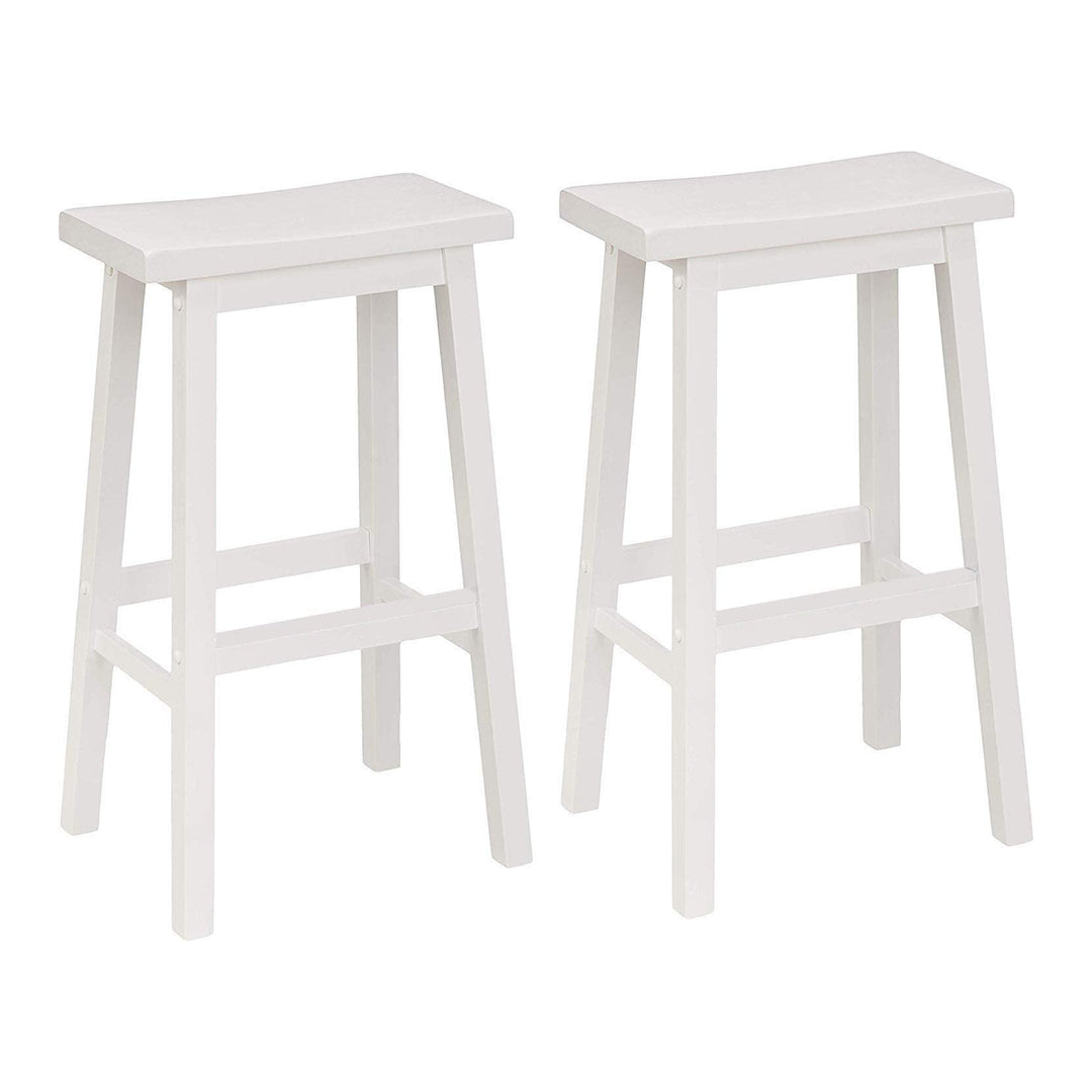 PJ Wood Saddle-Seat 29" Kitchen, Table & Bar Counter Stool, White,2pc(For Parts)