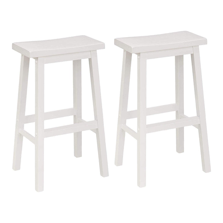 PJ Wood 29In Kitchen, Table, & Bar Counter Stool, White, Set of 2 (Open Box)