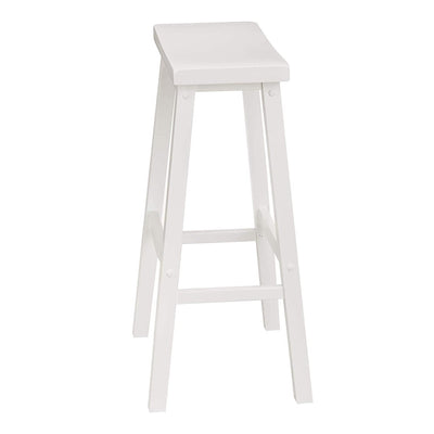 PJ Wood Saddle-Seat 29" Kitchen, Table, & Bar Stool, White, Set of 2 (Used)