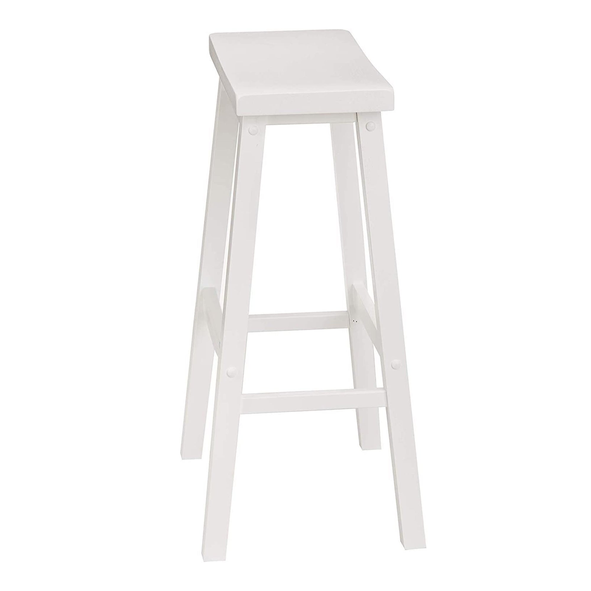 PJ Wood Saddle-Seat 29" Kitchen, Table & Bar Counter Stool, White,2pc(For Parts) - VMInnovations