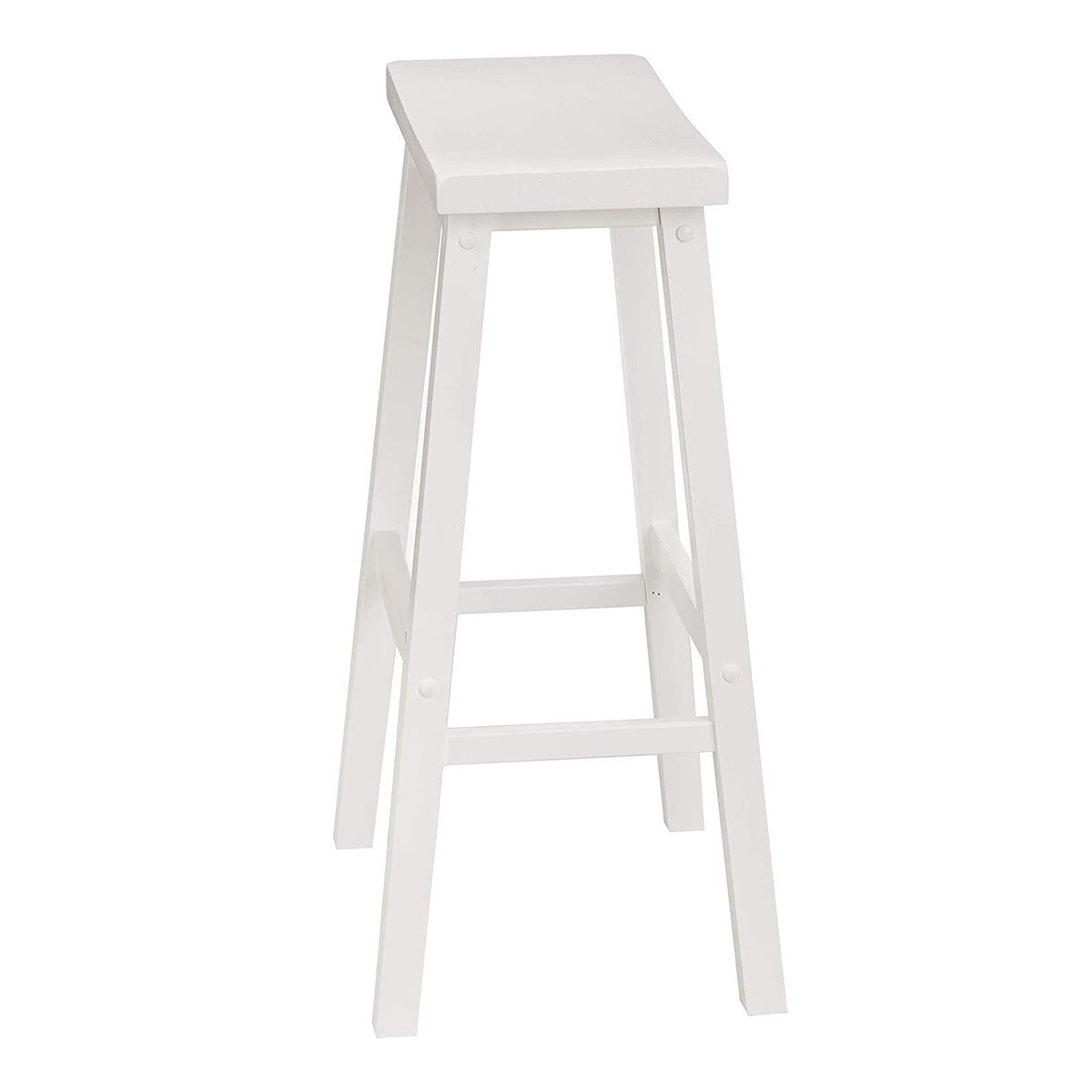 PJ Wood Saddle-Seat 29" Kitchen & Bar Counter Stool, White, Set of 2(Open Box) - VMInnovations