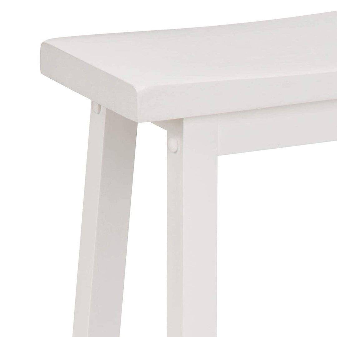 PJ Wood Saddle-Seat 29" Kitchen & Bar Counter Stool, White, Set of 2(Open Box) - VMInnovations