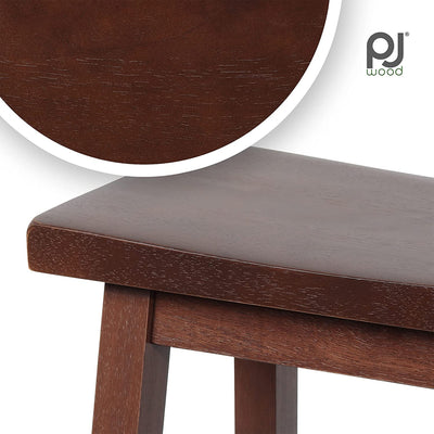 PJ Wood Classic Saddle-Seat 29" Kitchen Counter Stools, Walnut, Set of 2(Used)