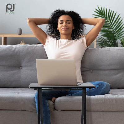 PJ Wood Folding TV Tray, Collapsible Portable Snack Tables, Black, 2PC(Open Box) - VMInnovations